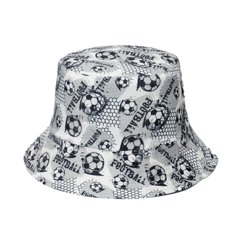 Hot selling new high-quality British flag football outdoor sports print reversible fisherman hat white bucket hat