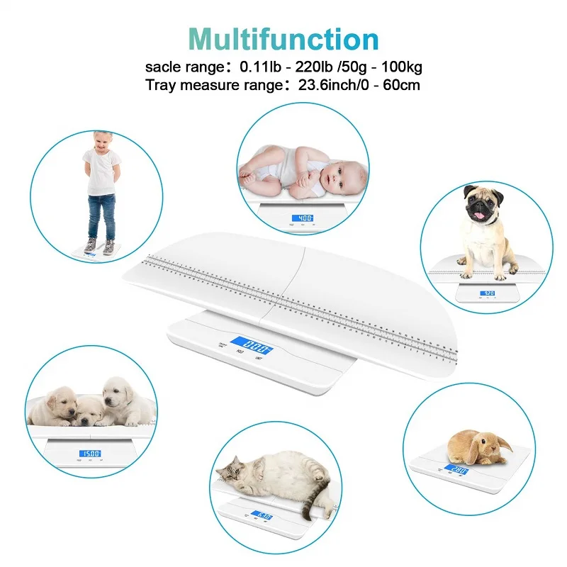 Adult Puppy Cat Dog Weight Pet Multi-Function Baby Scale Digital Toddler Infant Scale with Hold Function