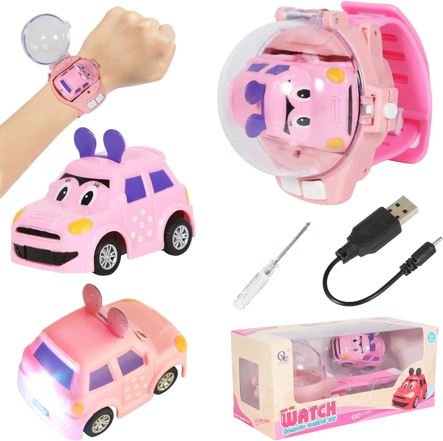 EPT Factory Wholesale 2.4GHz Mini RC Wrist Hand Watch Remote Control Car Toy for Kids