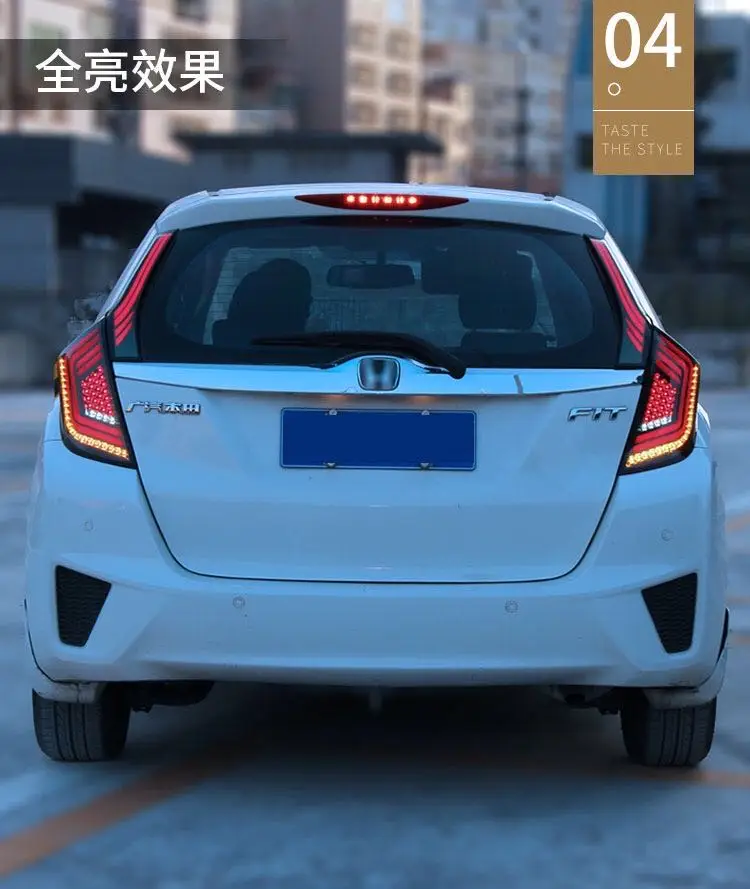 Led tail lamp for honda Fit Jazz taillights rear brake light 2014-UP