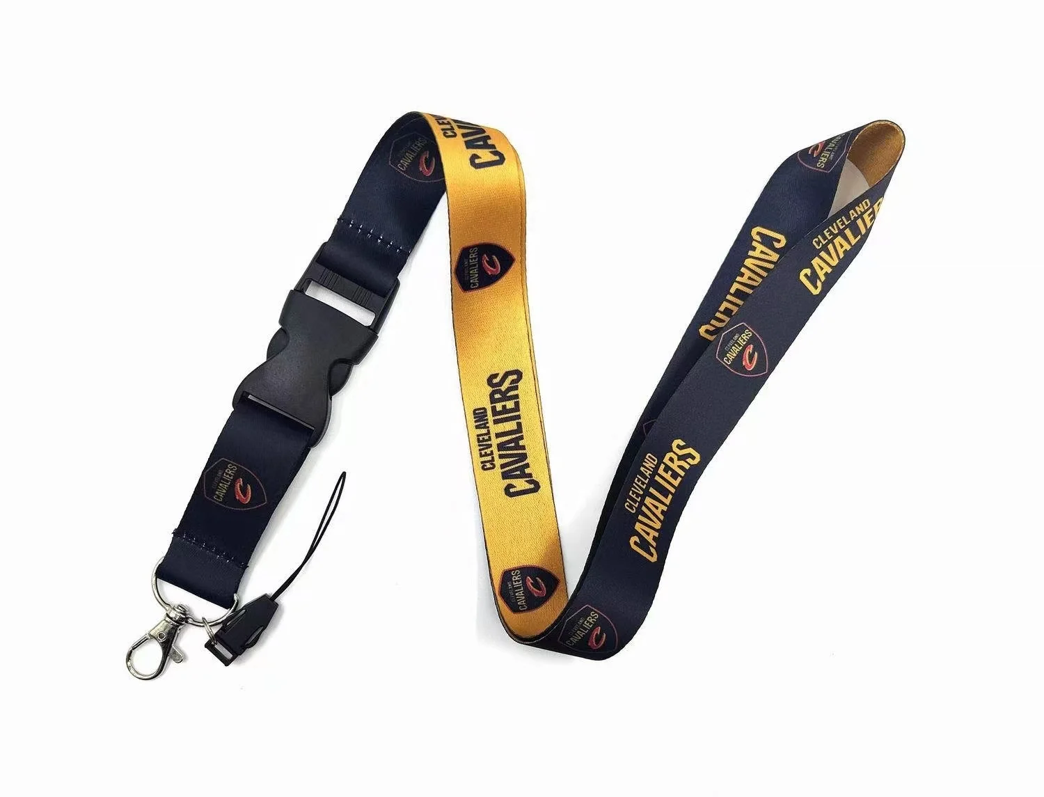 Wholesale US NBA Basketball Club Thermal Gradient Long Lanyard Metal Mobile Work Pass Keychain with Buckle