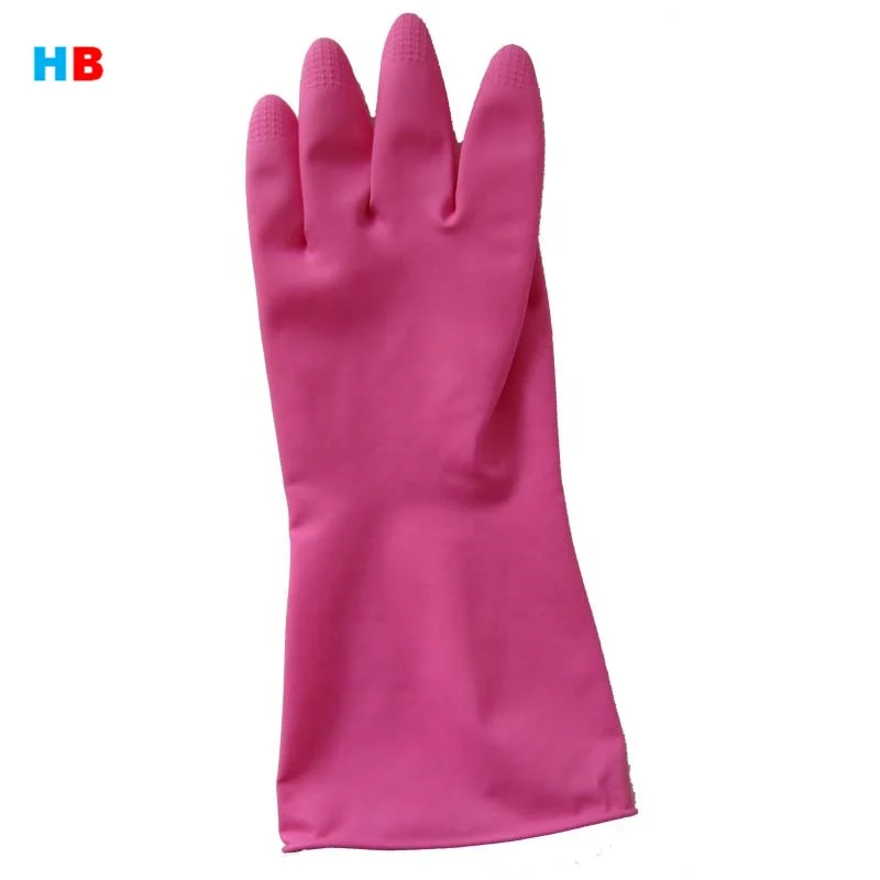 55g latex kitchen glove guangzhou dish washing supplier rubber blue red glove heat resistant waterproof yellow safety work glove