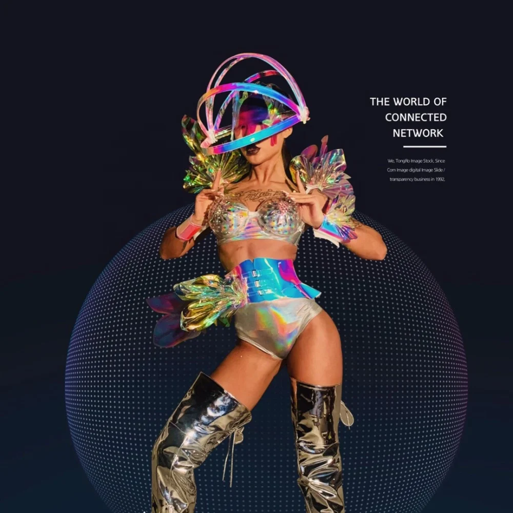 Women Stage Outfit Rave Clothes Jazz Dancer Performance Wear Nightclub Bar Female Singer Dance Costumes Party Bikini Set