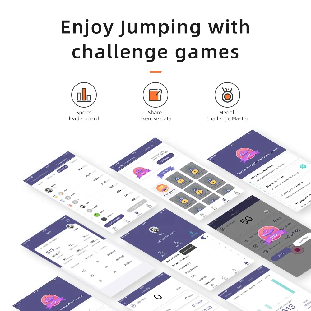 Digital Electrodes Custom Elastics Length Bounce Skipping App Smart Calorie Sport Jump Rope