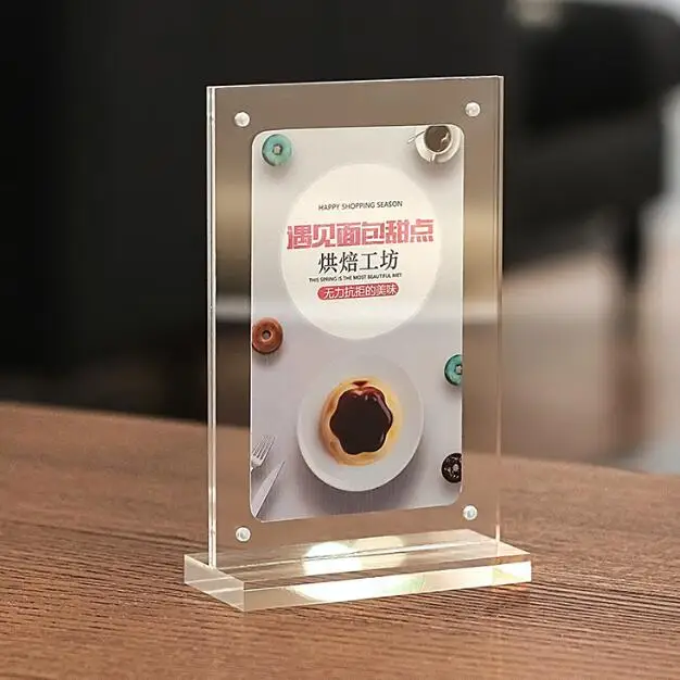 
with magnet acrylic table stand menu holder 