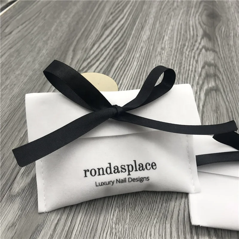 Custom Printed Mini Velvet Gift Pouch With Ribbon