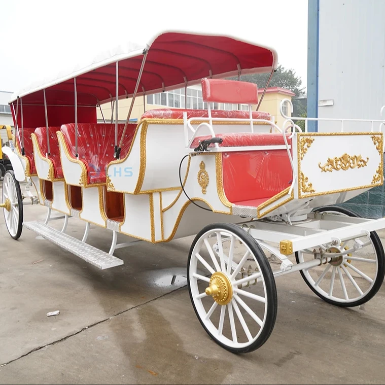 Electric sightseeing horseless carriage/White Pumpkin Horse Cart buggy/Cinderella Wedding carriage on sale