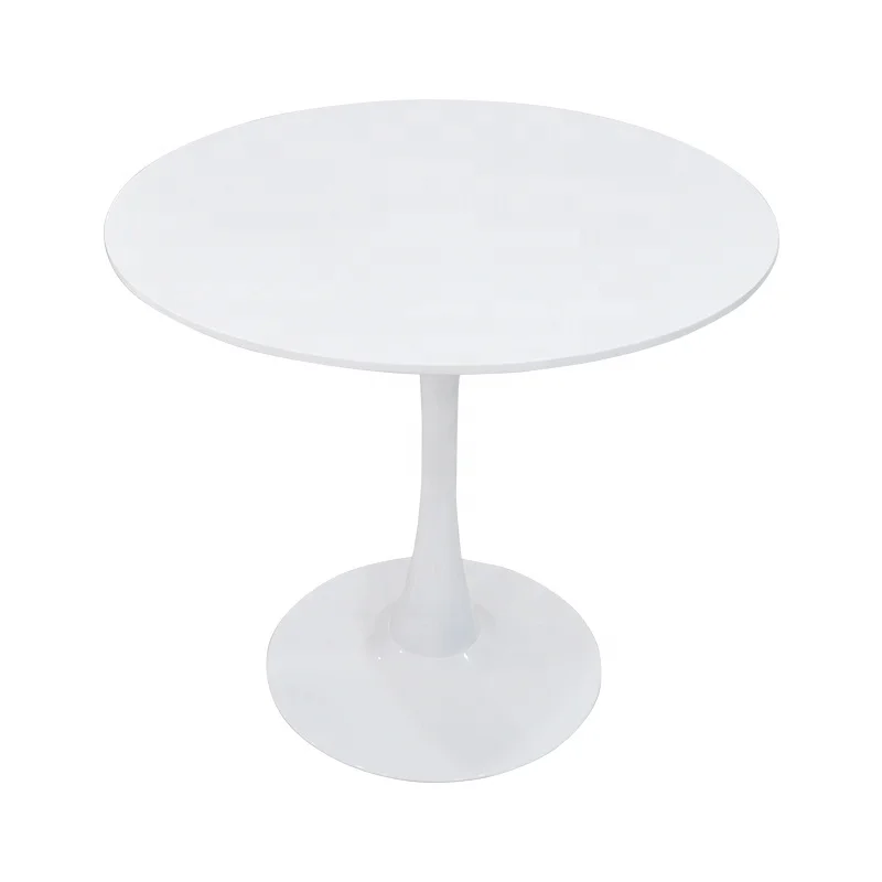 Morezhome high quality round wood dining table with aluminum base