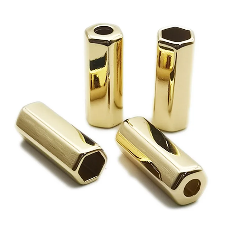 Custom Hexagonal Metal Drawstring Cord End Stopper Hat Cord Lock Garment Accessories