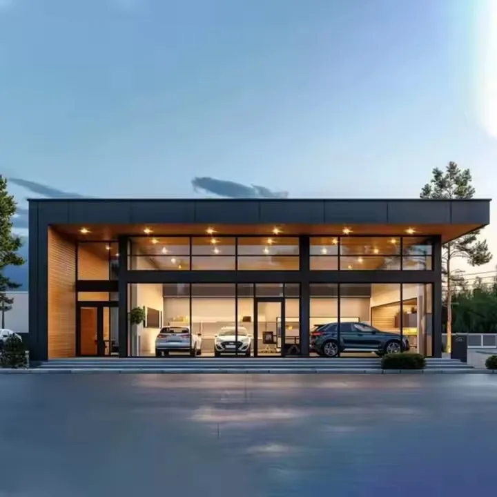 Rising Best-selling  Customized Two Storeys Prefab House Prefabricated Metal Steel Structure Building with Factory Price
