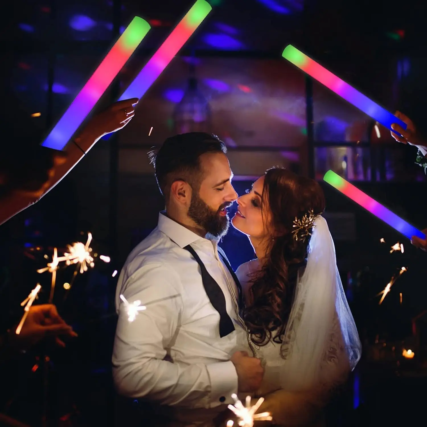 Colorful LED Support Luminous Wands New Custom Printed RGB Luminous Foam Stick Parties Weddings Concerts Bars Shows