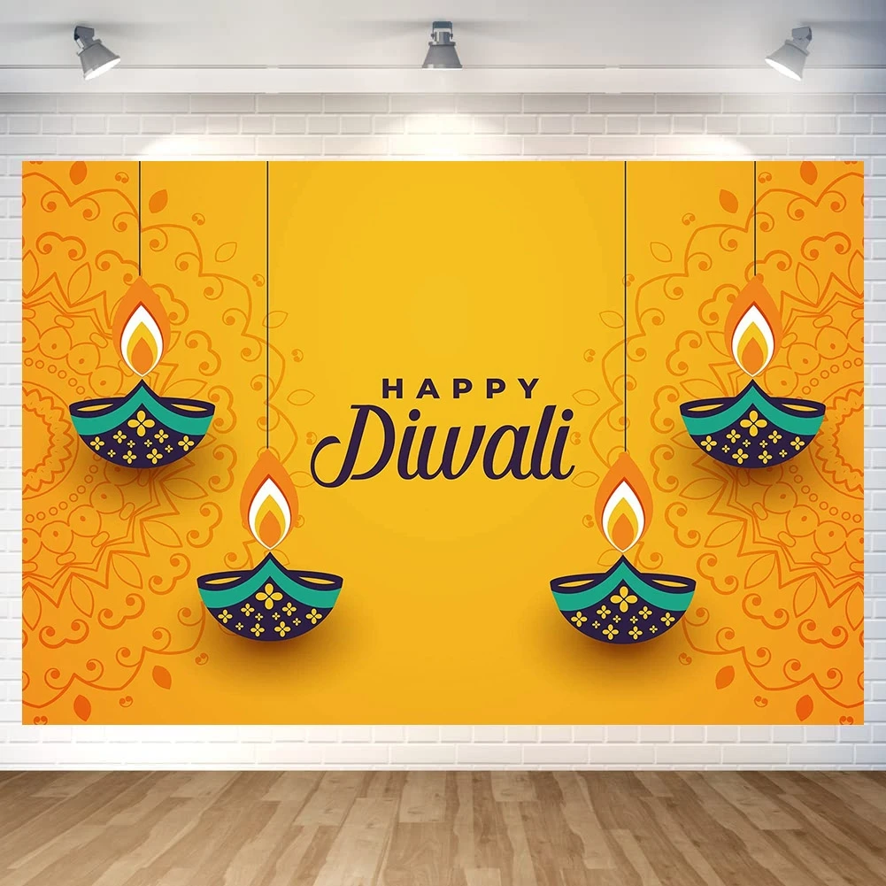 Золотые черные украшения для фестиваля Diwali праздничный гобелен счастливый фон настенный подвесной