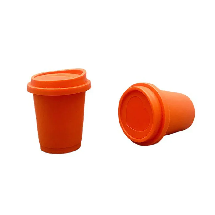 Orange Creative disposable plastic PP coffee capsule can cup mini small can cup coffee concentrate outer packaging cup