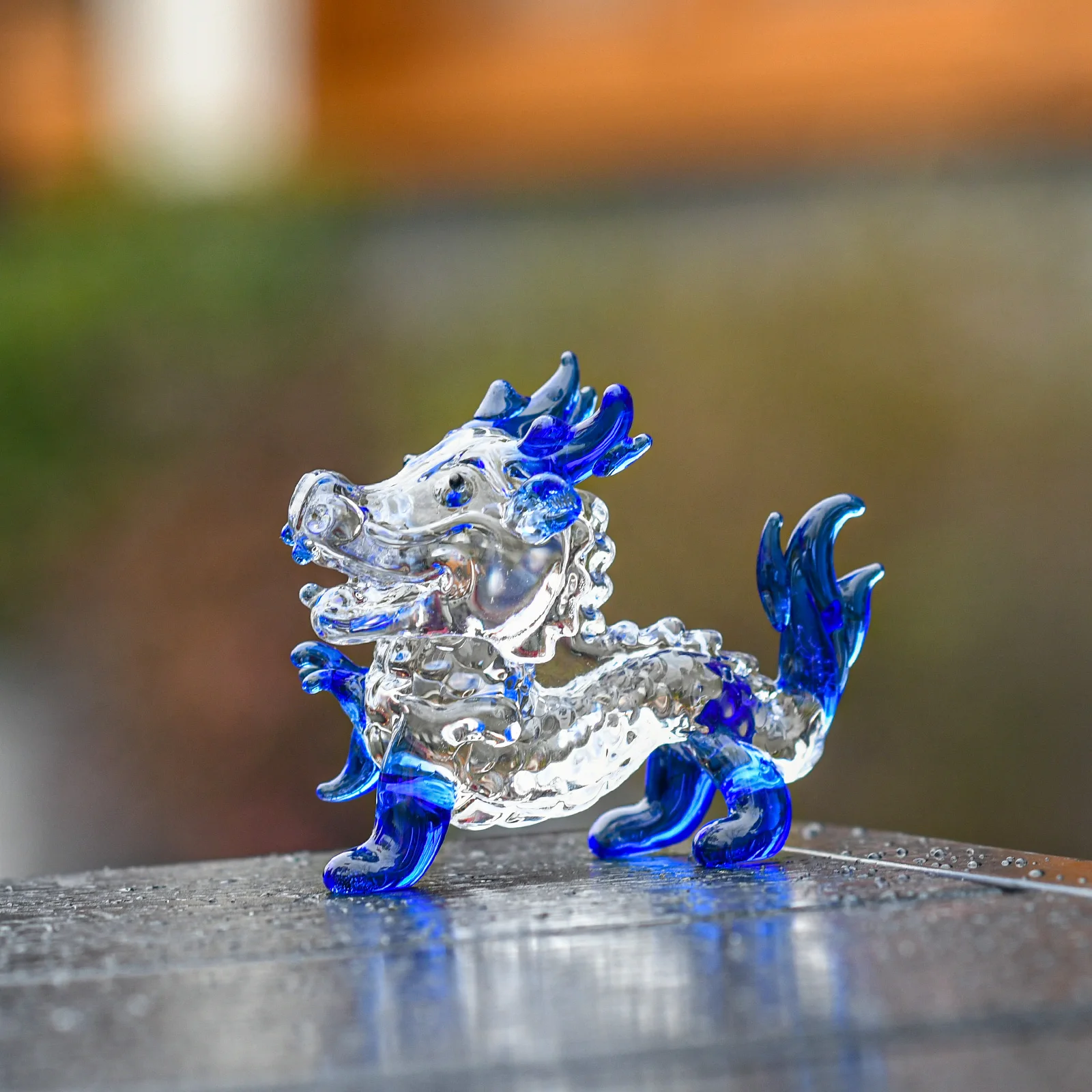Tiny Crystal Dinosaur  Micro Crystal Figurines Hand Blown Clear Glass Art Animals Collectible Gift Home Decor