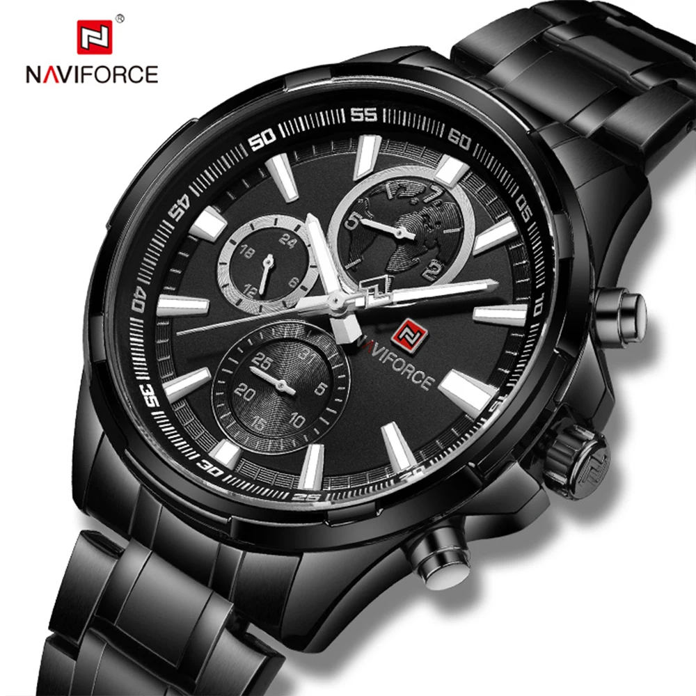 NAVIFORCE Luxury Waterproof Fashion Men Stainless Steel Japan movement couple watch