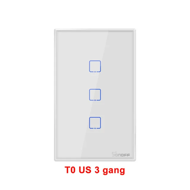 Интеллектуальный выключатель света Sonoff T0 US Smart Wi-Fi настенный Touch/Wifi/RF/APP пульт дистанционного управления