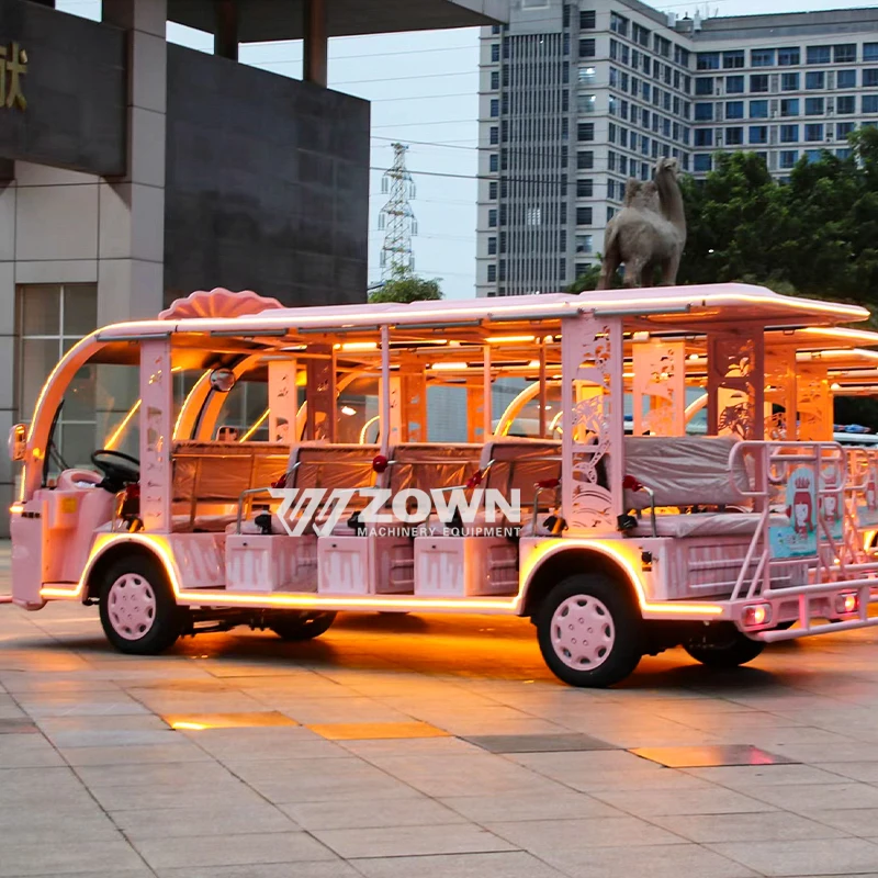 23 Seater Sightseeing Bus Cartoon Playground Bus Convertible Electric Tourist Sightseeing City School Bus for Sale with Lights