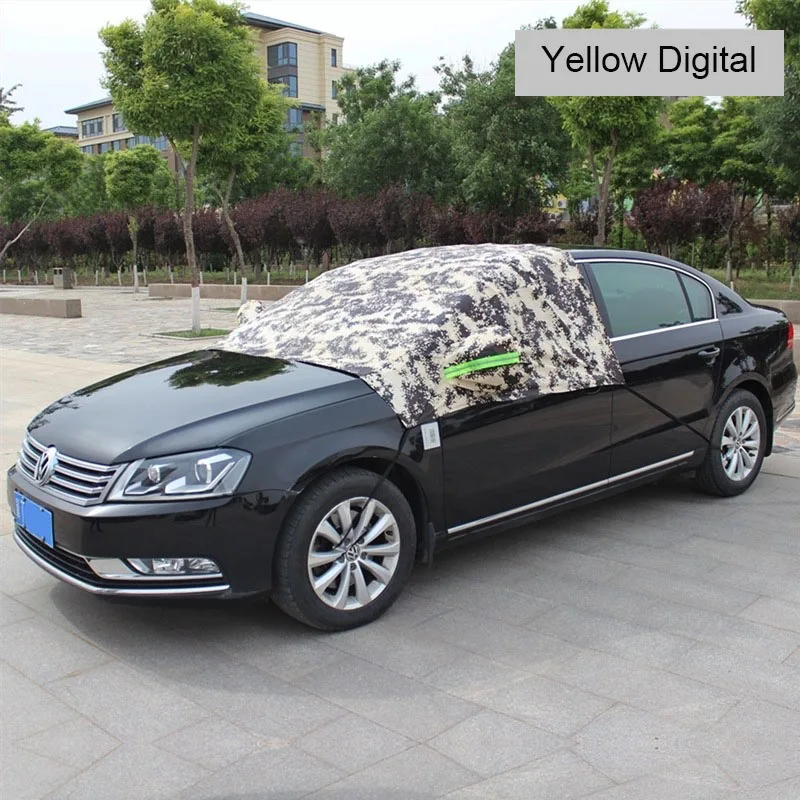 Car front windshield snow cover windscreen snow cover with hook and mirror cover