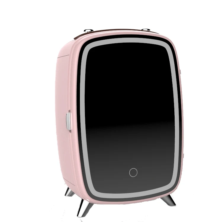 2022 New 6l Portable Mirrored Beauty Mini Skincare Fridge With Led Lighting Makeup Mirror