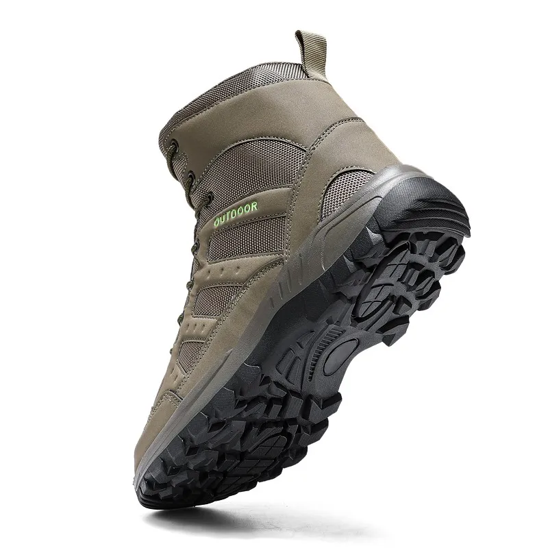 Дизайнерские военные спортивные боевые ботинки, удобные резиновые ботинки, Водонепроницаемые кожаные военные ботинки до щиколотки, обувь для мужчин
