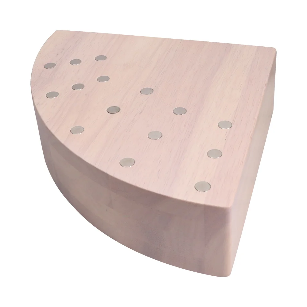 Semi Circle Rubber Wood Powerful NdFeB Magnetic Knives Holder