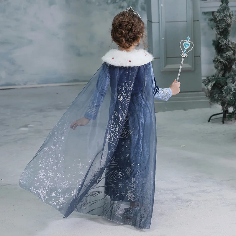 Girls Elsa Dress New Snow Queen Costumes For Kids Cosplay Dresses Princess Disfraz Carnaval Vestido De Festa Infantil Congelados