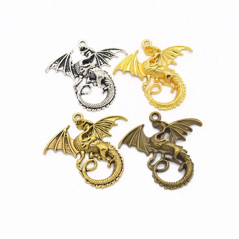 Antique Silver tone/Antique Bronze Flying Dragons Pendant Charm/Finding  Bracelet Necklace Charm  DIY Accessory Jewelry Making