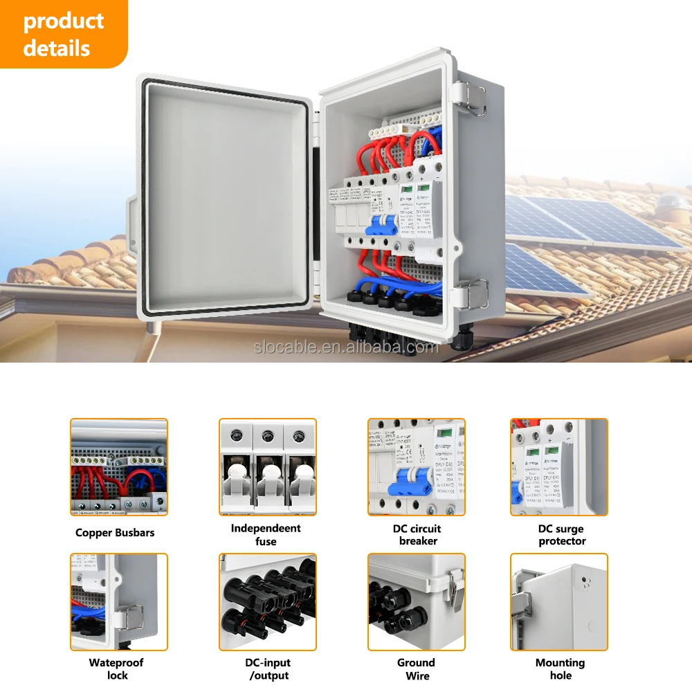 Slocable IP66 Водонепроницаемая УФ-стойкость 6 в 1 струн 15A 500V DC сочетание солнечных батарей для