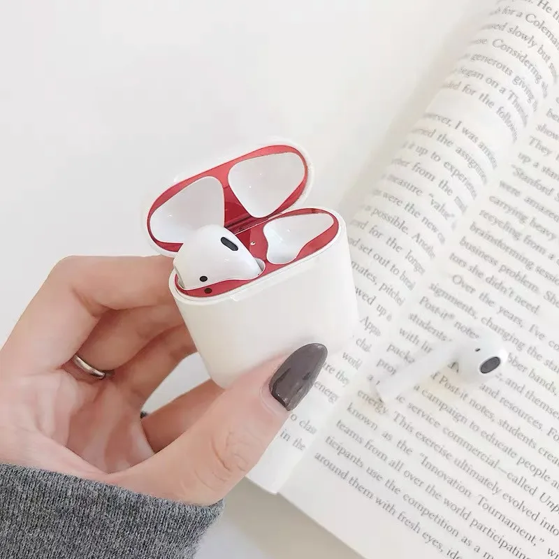  Металлическая защитная наклейка от пыли для Airpods 1 2 Защитная пленка