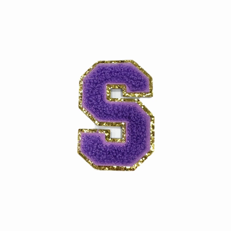 High quality Chenille patches Iron On patch for Clothes embroidery number patches design Chenille Numbers Embroidery