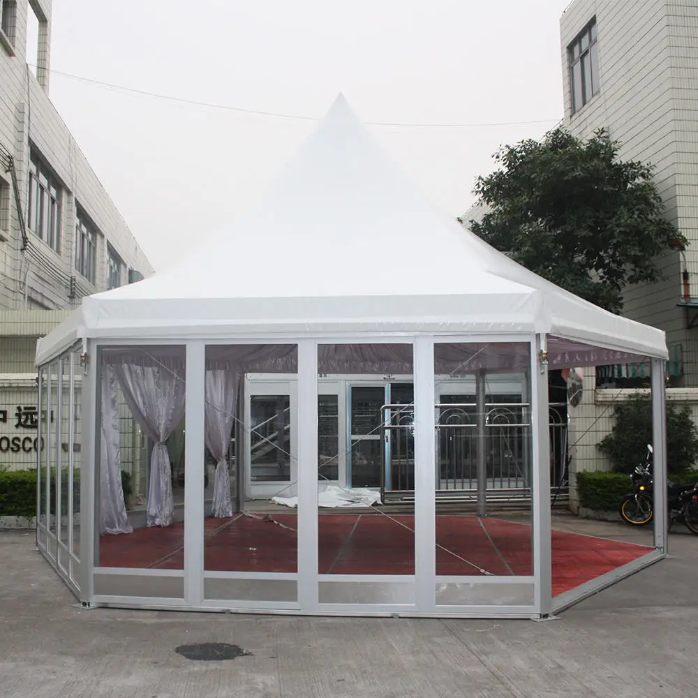 Outdoor Polygon Gazebo Pagoda Tent Customized Glass Tent Luxury Party Tents For Events