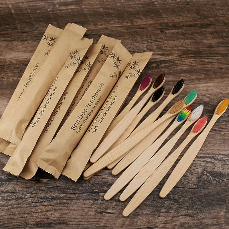 100% organic biodegradable carbon bamboo toothbrush