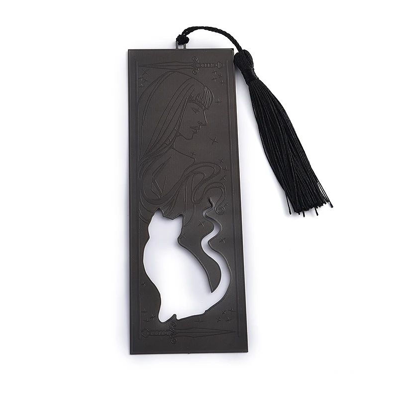 Creative Office Accessories Personalized Tassel Cute Cat Engravable Bookmark