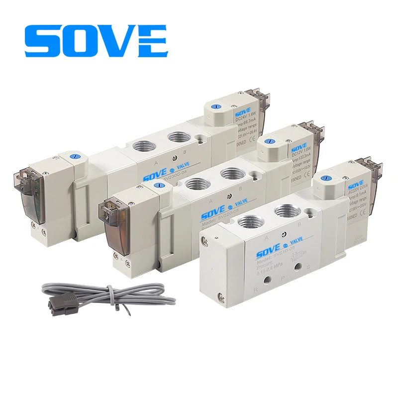 High quality smc valve 5v electric coil pneumatic air control Solenoid Valve 5V110-06/5V210-08 Made in China