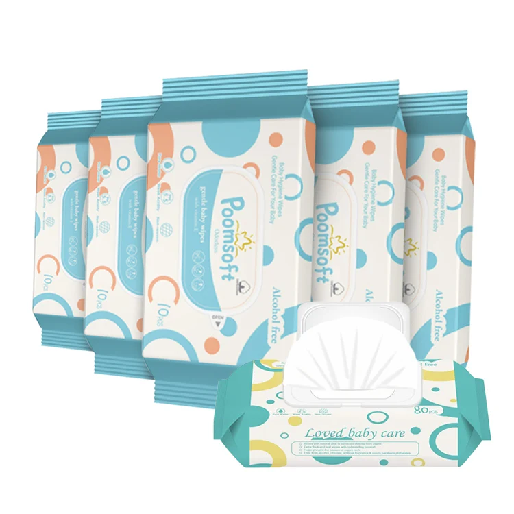 Poomsoft бесплатный образец детские влажные салфетки профессиональные очищающие для лица мягкие органические ребенка