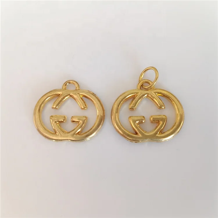 circular round ring with double-H M F G C English alphabet letter metal zipper slider puller pendant head pull parts