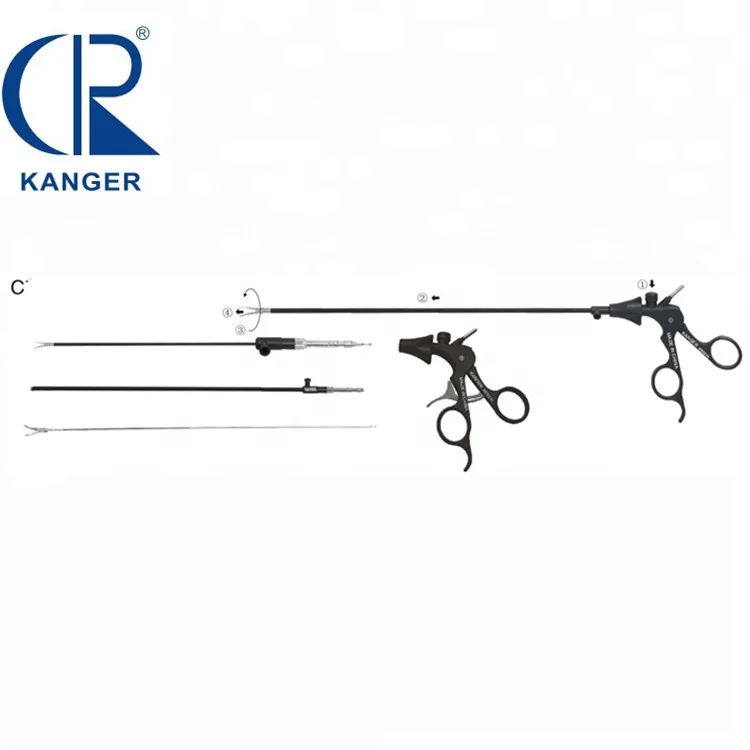 Хирургические лапароскопические инструменты, монопольные щипцы maryland для захвата, ножницы, черная легкая пластиковая ручка с храповым механизмом
