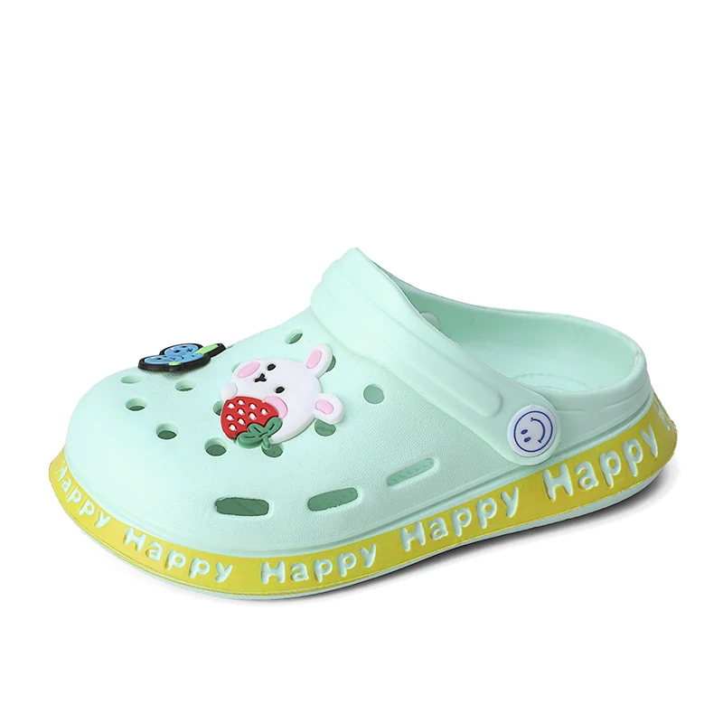 Детские сабо без застежки, классические сандалии на плоской подошве, для сада, клоги, маленькие размеры 24-29