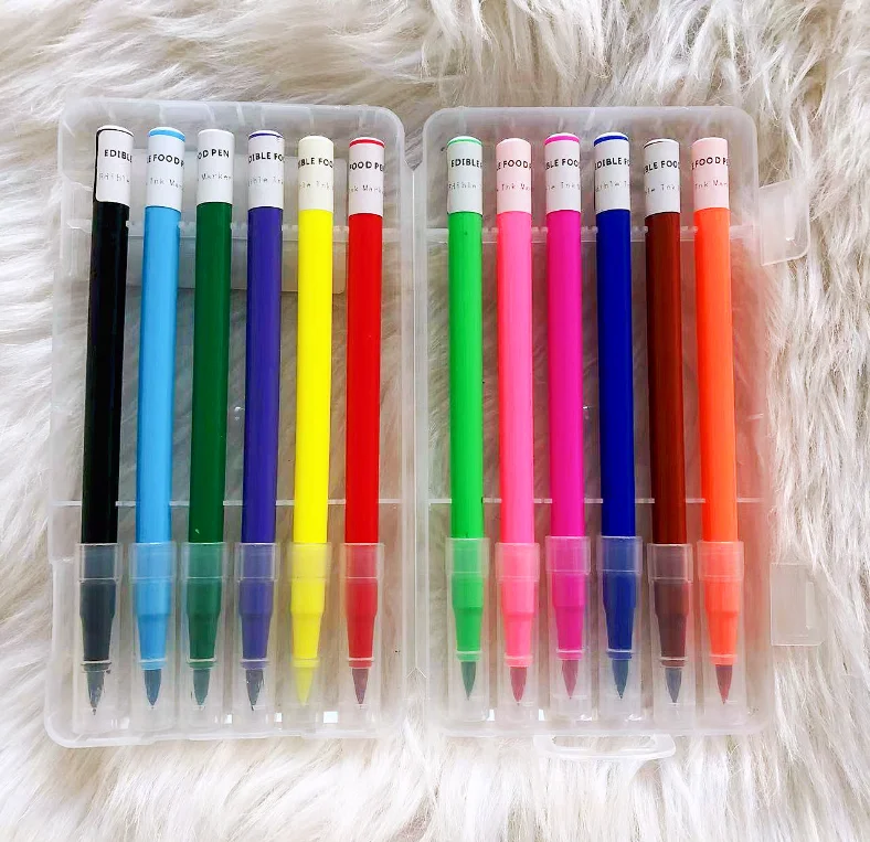 10-Colors Fine Point Pen Food Coloring Pen Edible Marker Food Grade Color Cake Pen for Cake Decorating Supplies