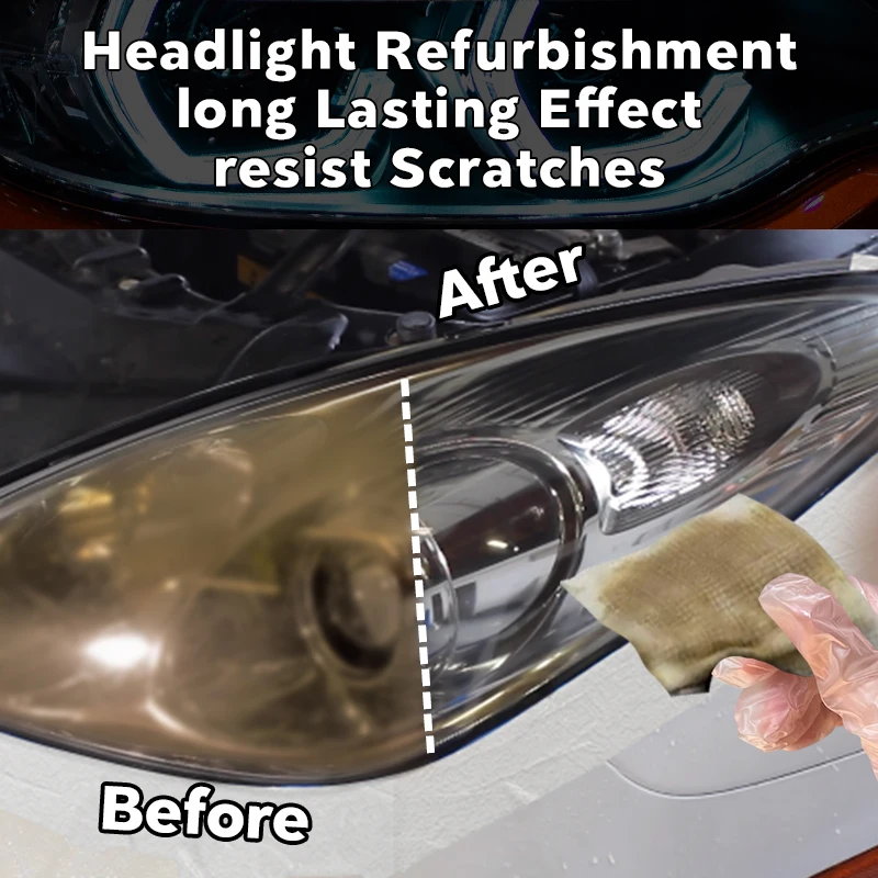 Ceramic Coating Car Polymer Headlight Restoration Kit Polymer Remove Lens Yellow Foggy Ceramic Coating Anti-UV