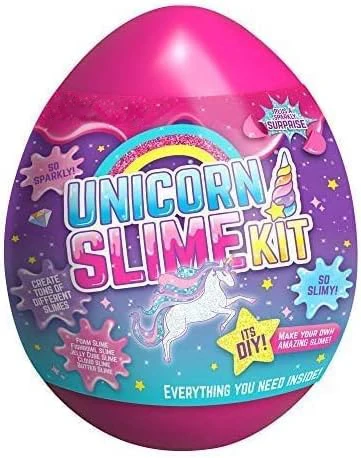 Sparkly Unicorn Egg Surprise Slime Kit for Girls, Sensory Toys for Kids, Create Cloud Slime & Magical Unicorn Slime
