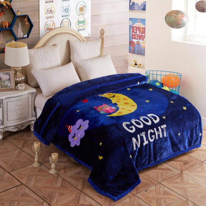 Double Thick Chunky Soft Fleece Plush Bed Blanket Thicker and Warming Raschel Blankets for winter