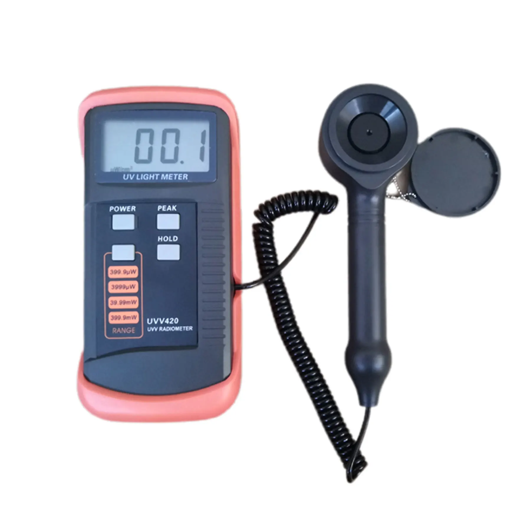 UV light meter UVV420 UVV Radiometer Tester 0-400 mW / cm2 Detector wavelength range 370nm-470nm instrument detector