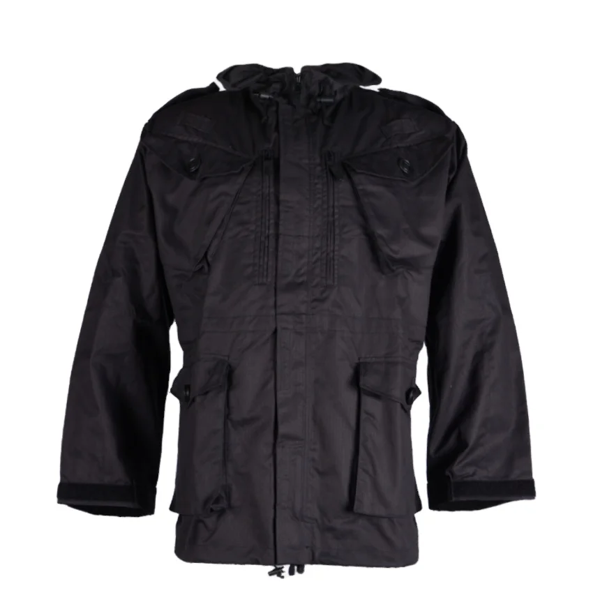 DFU0112  customized uniforms large pockets Men Field jacket M65 black coat