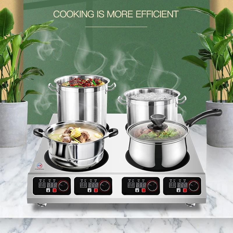 Factory Direct Sales Freestanding Commercial Electromagnetic 4 Plate Heating Countertop Four Burner Electric Induction Cooker