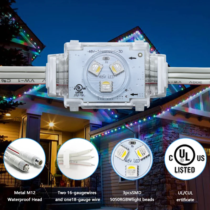 Jellyfish Light 12~48V IP68 RGB/RGBW Outdoor Permanent Christmas Lights For House