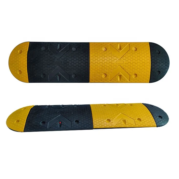 YCTRAFFIC rubber speed breaker yellow /black rubber speed hump Road Speed Bump/Hump