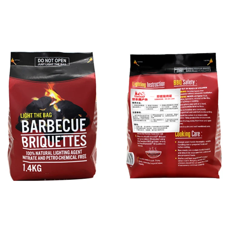 Laminated PP Woven Bopp Bag 5KG 10KG BBQ Charcoal Packing Bag Custom Printed Bopp Charcoal Packaging Bag