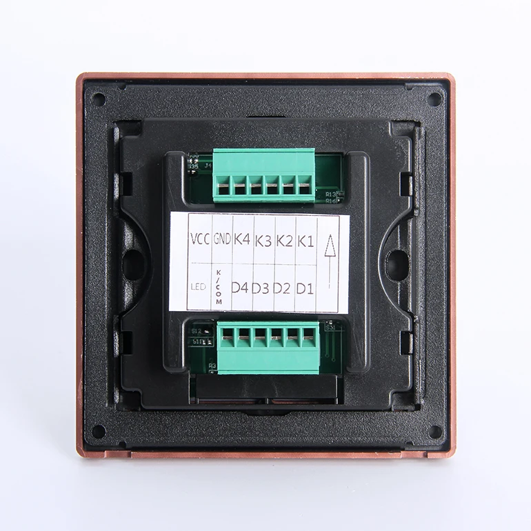 Luxury Design Smart 12V DC Dry Contact Soft Touch 4 Gang Rose Gold Brushed Aluminium Light Wall Switch