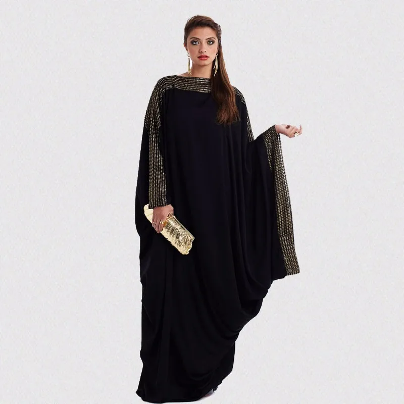 Wholesale Sequin Abaya Caftan Islamic Clothing For Women Ms. Arabia Dubai Malaysia Indonesia Dress Muslim Headscarf Hijab Robe